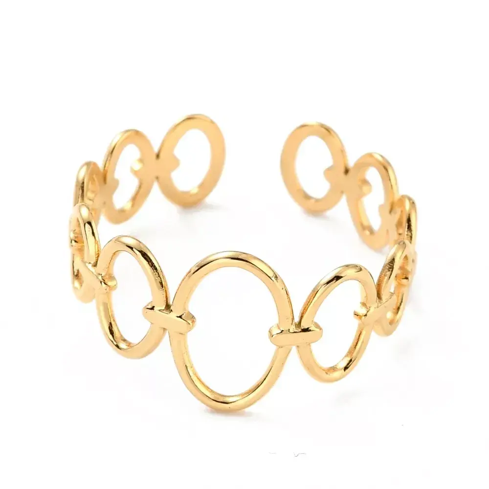 Sortija dorada abierta stainles steel 304