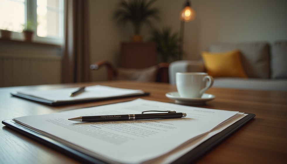 Convenient inhome notarization party set up