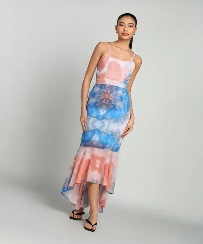 SASSAFRAS Women Maxi Multicolor Full Length Dress