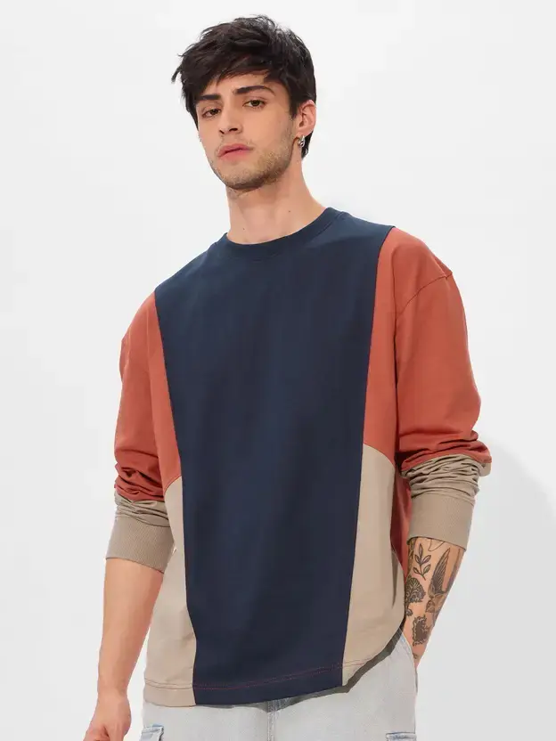 The Souled Store Men Solid Round Neck Pure Cotton Multicolor T-Shirt