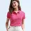Thumbnail: U.S. POLO ASSN.  Women Solid Polo Neck Cotton Blend Pink T-Shirt