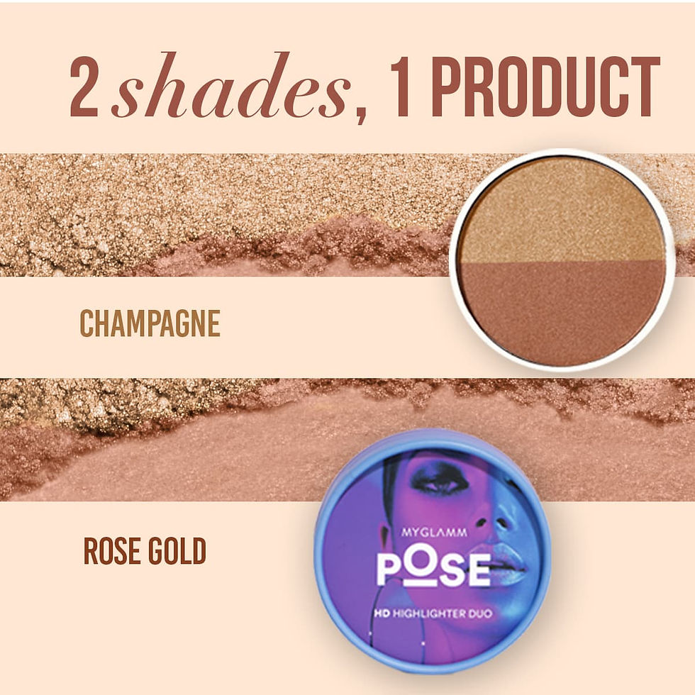 Thumbnail: MyGlamm POSE HD Highlighter Duo Highlighter  (Champagne | Rose Gold)