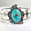 Thumbnail: Handmade Sterling Silver Arizona Turquoise and Red Coral Cuff  Size Small