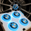 Thumbnail: Light-Blue LED BMW Floating Wheel Hub Centre Caps 68mm Set of 4