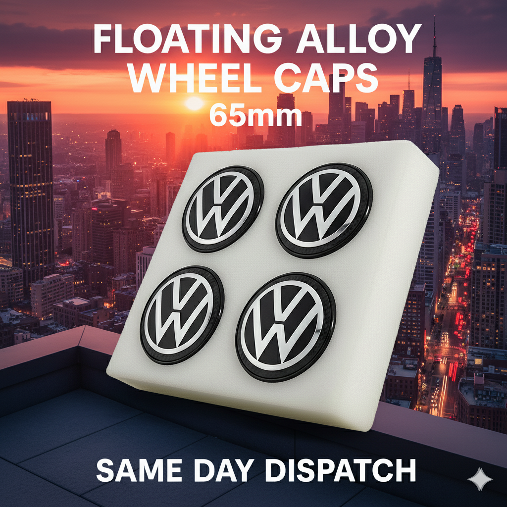 VW Golf Floating Alloy Wheel Centre Caps – 65 mm (Set of 4)