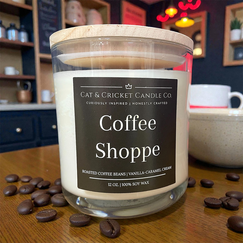 Large Coffee Shoppe Soy Wax Candle Luxury Jar