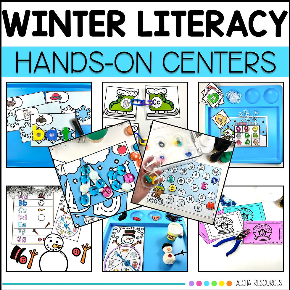 Thumbnail: Winter Math and Literacy Centers For Prekindergarten and Kinderg