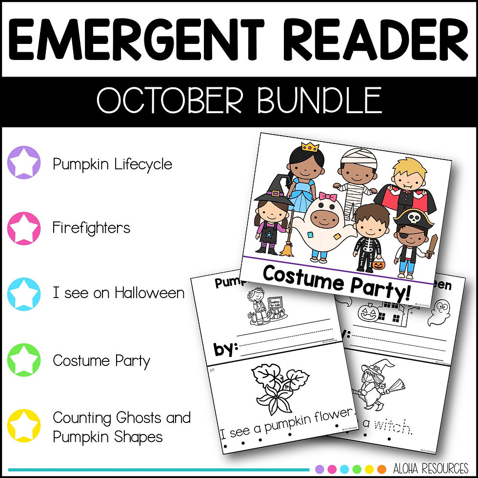 Thumbnail: October Emergent Reader Bundle for Prekindergarten and Kinder