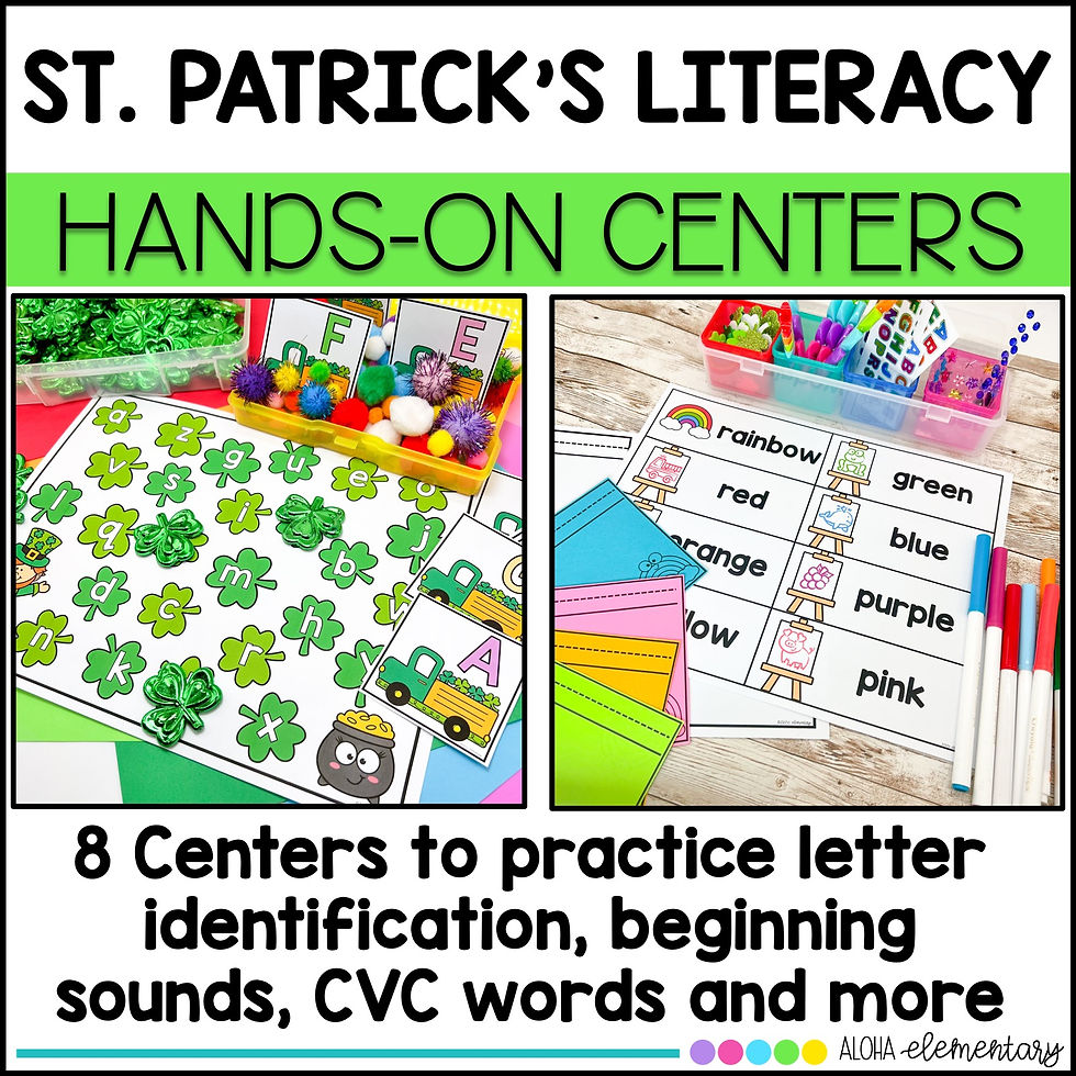 Thumbnail: St. Patrick's Day Math and Literacy Centers For Prekindergarten and Kinderg