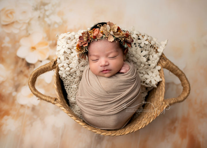 newborn baby photography using boho style props