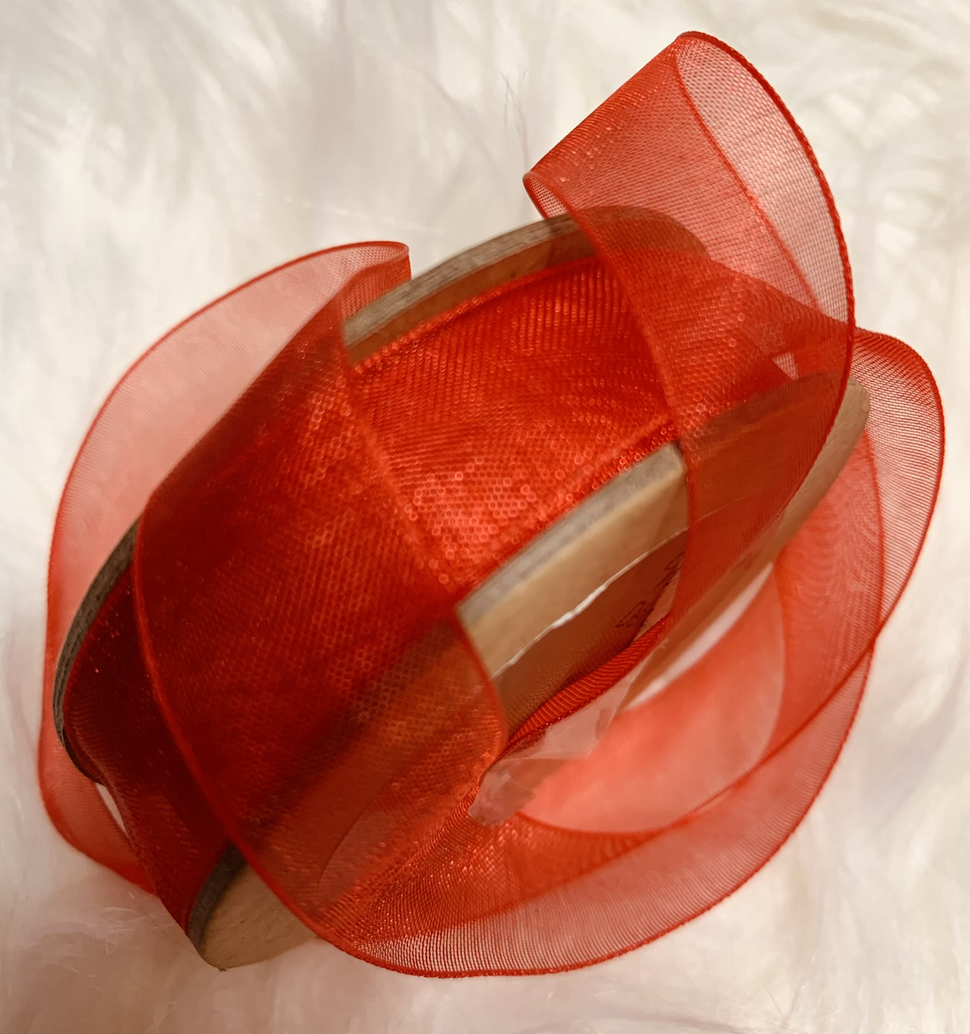 Red organza ribbon