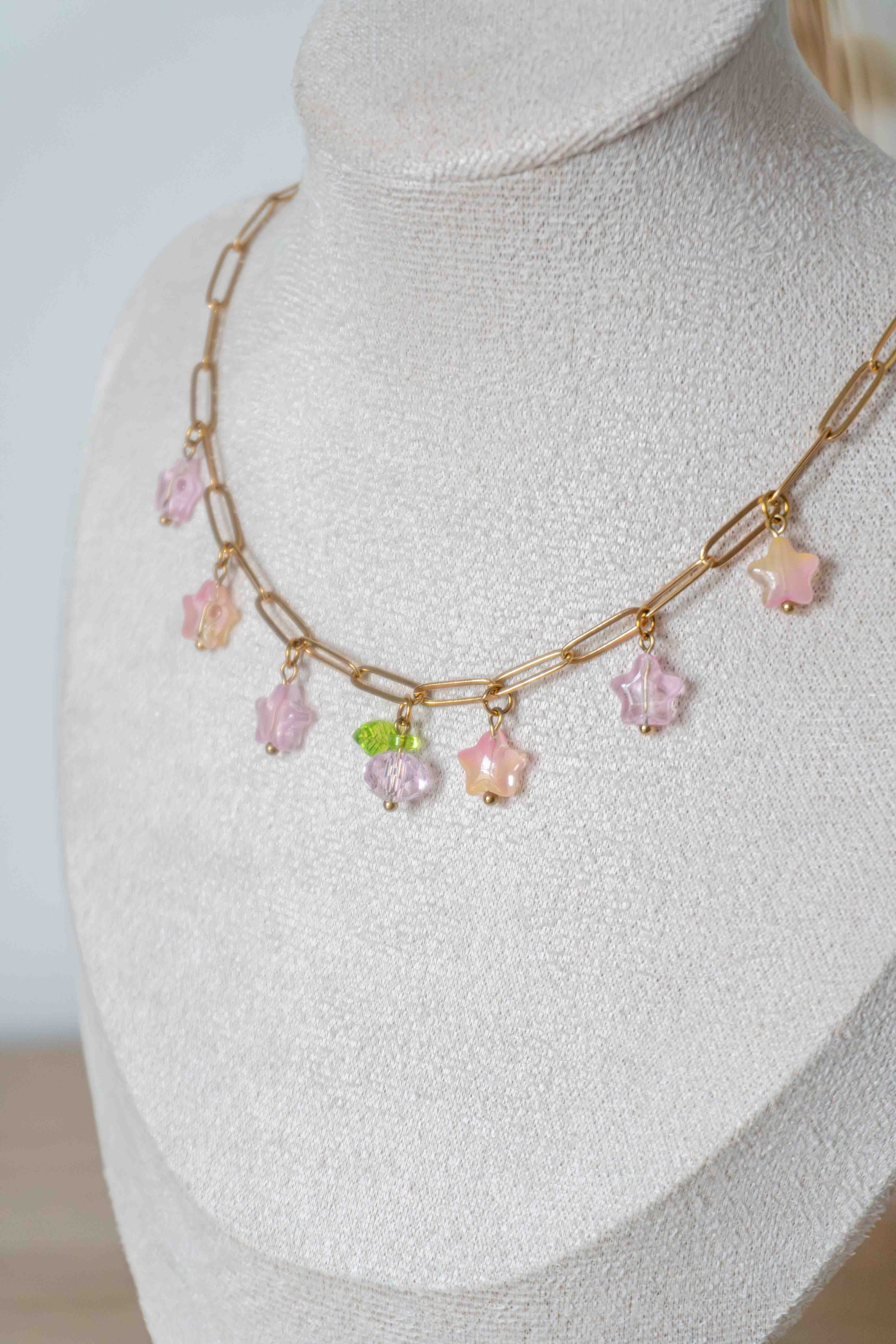 🌟 Starry Charm Ketting Paars Roze Geel