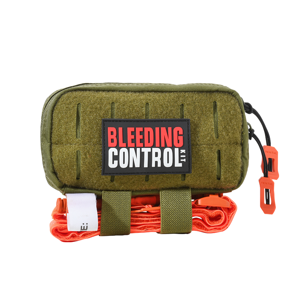 YEYETAC™ QuickBC™ Bleeding Control Kit Military Green with Tourniquet and Patches