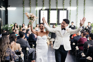 bride and groom at their ceremony at 501 union brooklyn