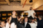 couple during hora dance at brooklyn winery wedding restaurant venue