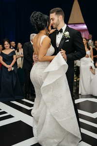 Bride and groom first dance at Aspire One World Observatory wedding reception in New York City