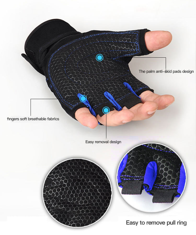 Thumbnail: Gym Gloves for Men Women Fitness Weight Lifting Wristband Gloves Body Building T
