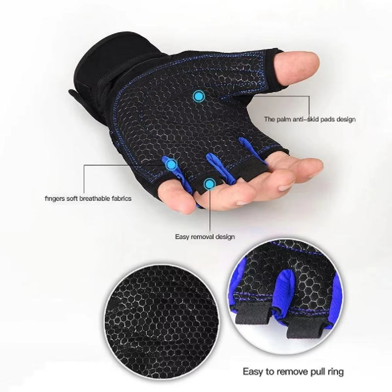 Thumbnail: Gym Gloves for Men Women Fitness Weight Lifting Wristband Gloves Body Building T