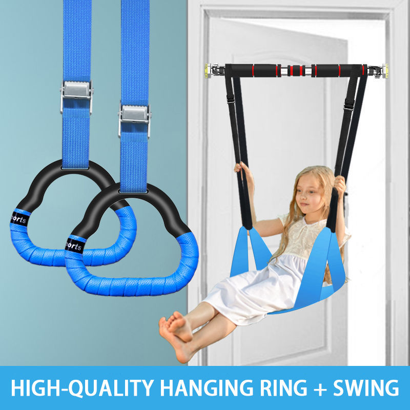 Thumbnail: Gymnastics Rings Kid Sport Toy Non-Slip Gym Rings With Swing Adjustable Straps P
