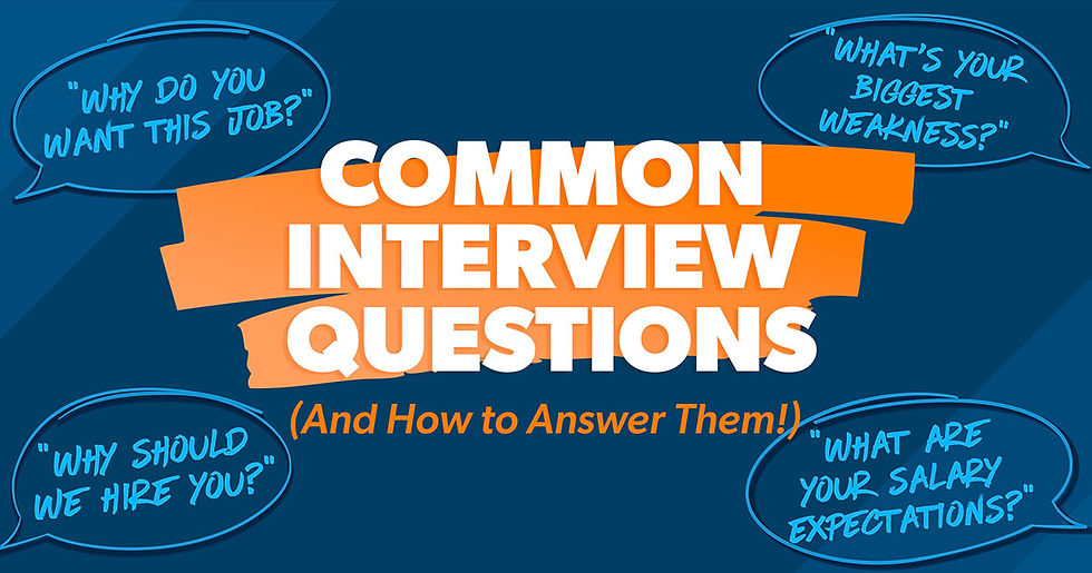 words that say "Common Interview Questions - And How To Answer Them!"