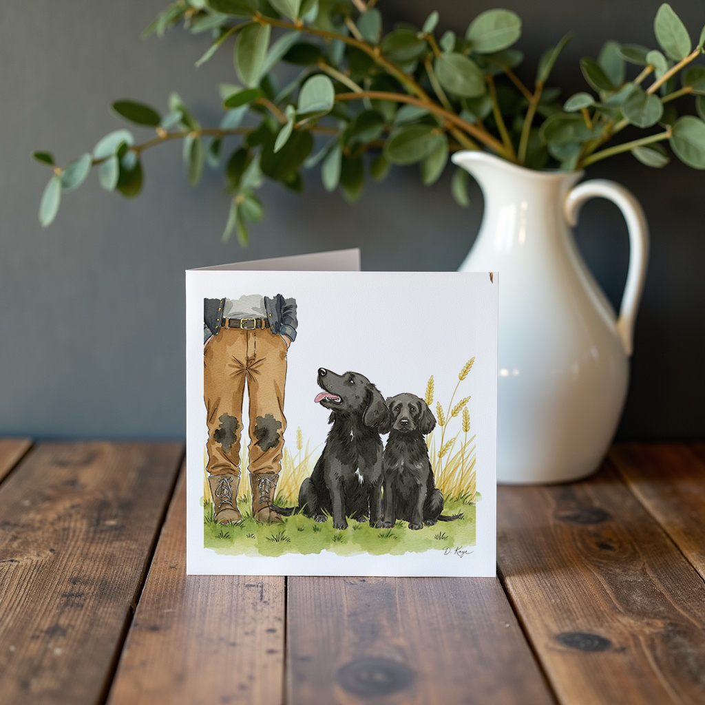 Waiting for the Command Gun Dogs | Universal Greetings Card | Labrador | Cocker