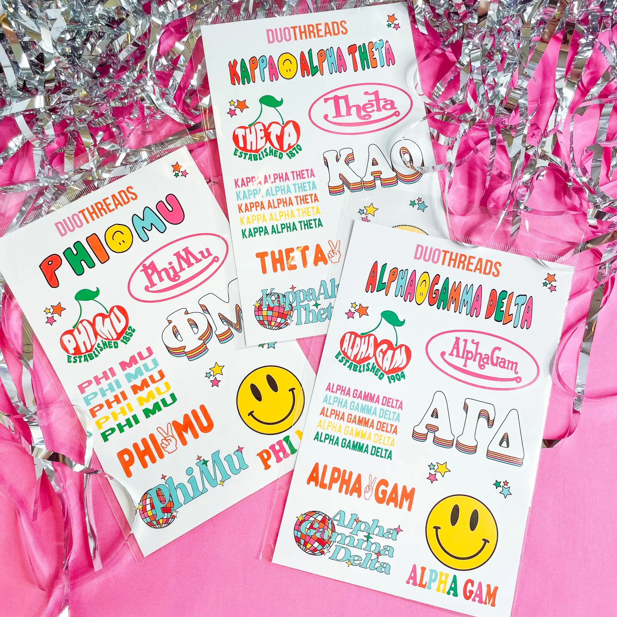 sorority rainbow sticker sheet