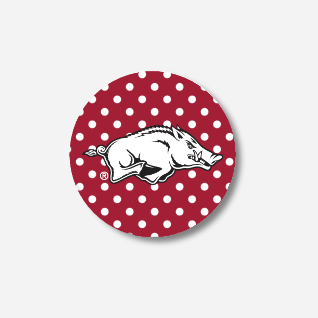 University of Arkansas Polka Dot Button