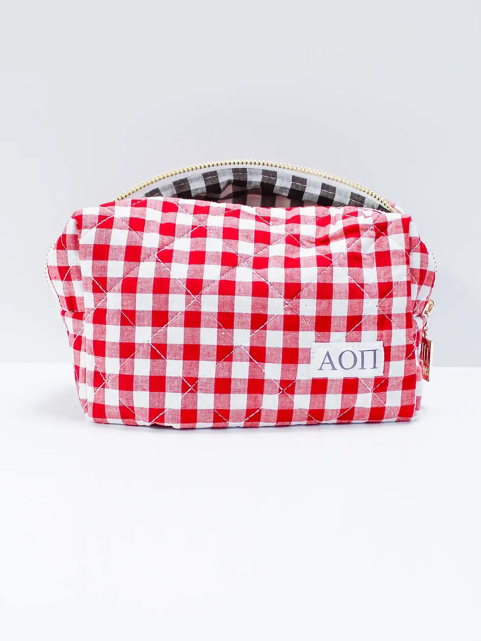 Thumbnail: Sorority Gingham Quilted Makeup Bag