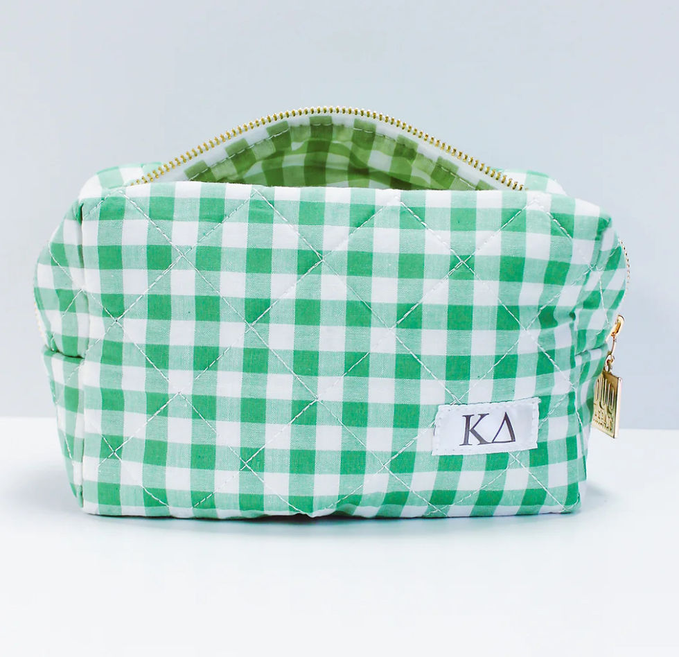 Thumbnail: Sorority Gingham Quilted Makeup Bag