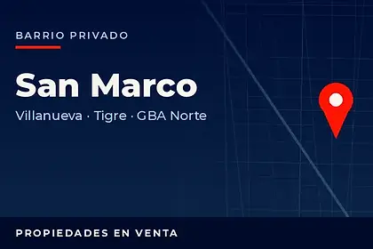 Propiedades en venta en el barrio privado San Marco, Villanueva, partido de Tigre, Zona Norte del Gran Buenos Aires
