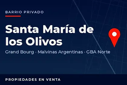 Propiedades en venta en el barrio privado Santa María de los Olivos, partido de Malvinas Argentinas, GBA Norte