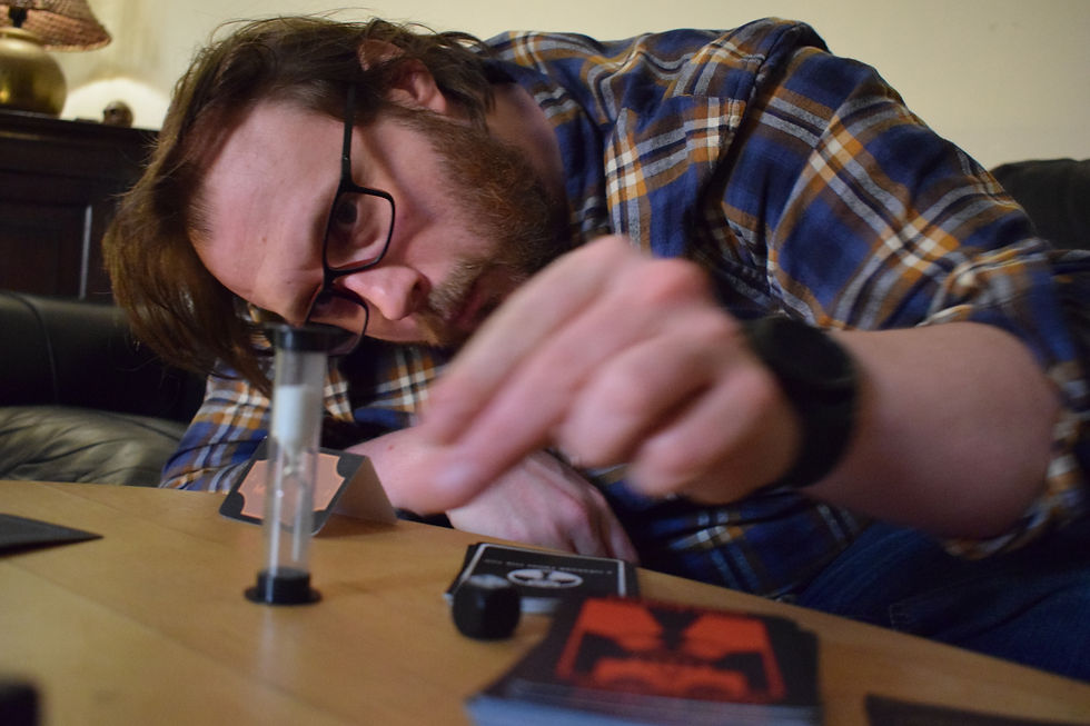 Chris turning the timer in GRIM