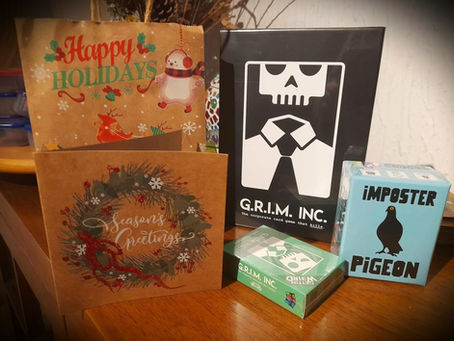 GRIM INC, GRIM INC expansions pack, and Imposter Pigeon as Christmas Gifts