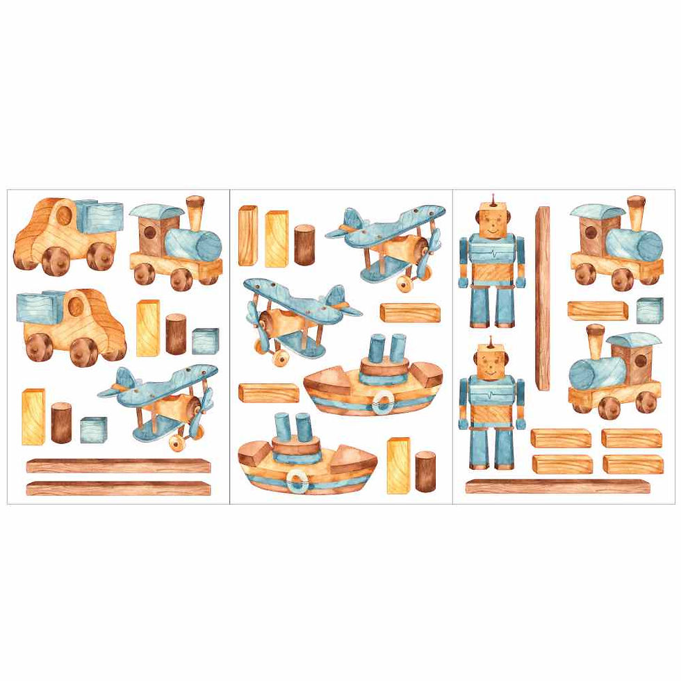 Miniatura: Wall Stickers - Wooden Toys