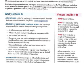 Information from our County Health Dept. and the CDC regarding the Coronavirus (COVID-19)