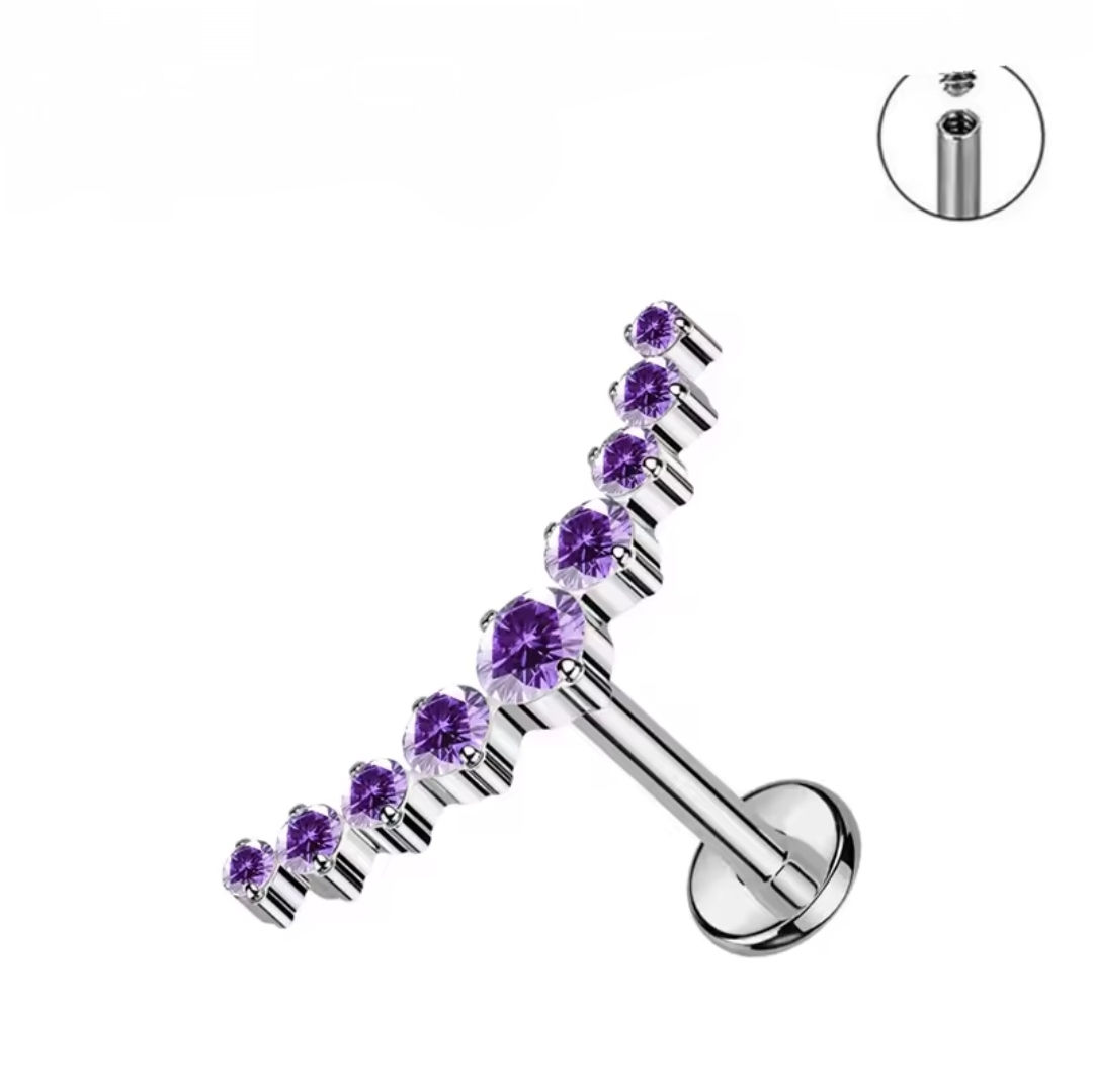 Labret Tipo Cluster Titanio F136 znmo