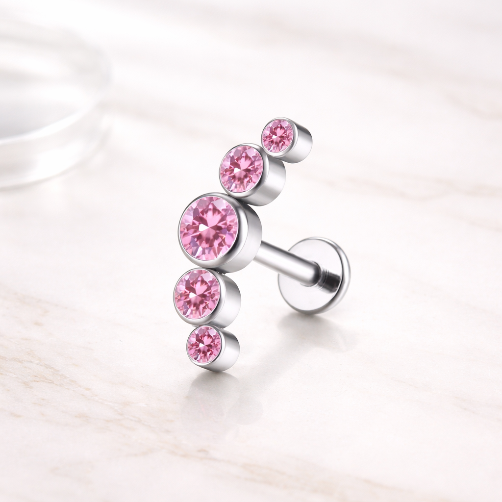 Labret tipo Clúster Titanio F136 znro