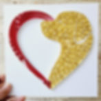 Framed Paper Quilling heart with dog Silhouette quilled heart, quilled dog gift for dog owner, unique quilling art