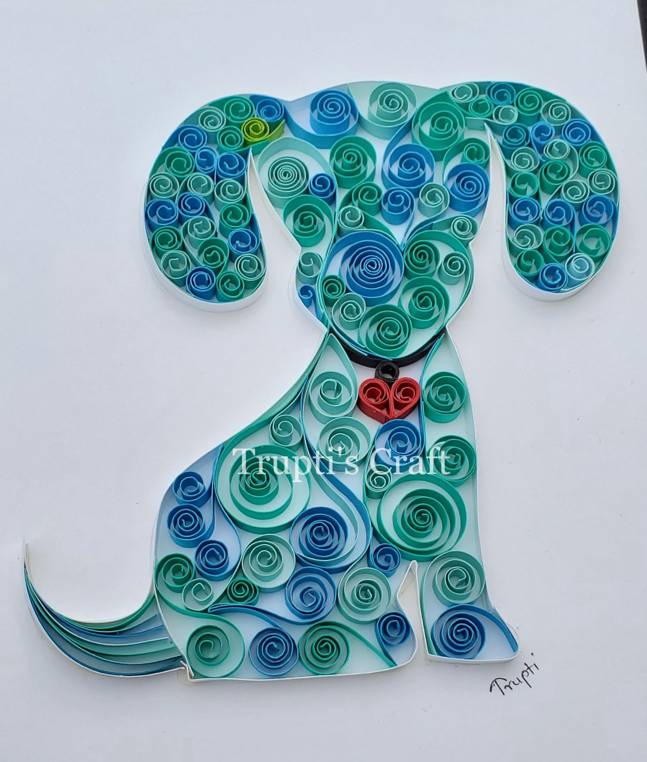 Paper Quilling Dog Portrait, Dog Portrait, Gift for pet lovers, quilling wall decoration, quilling gift