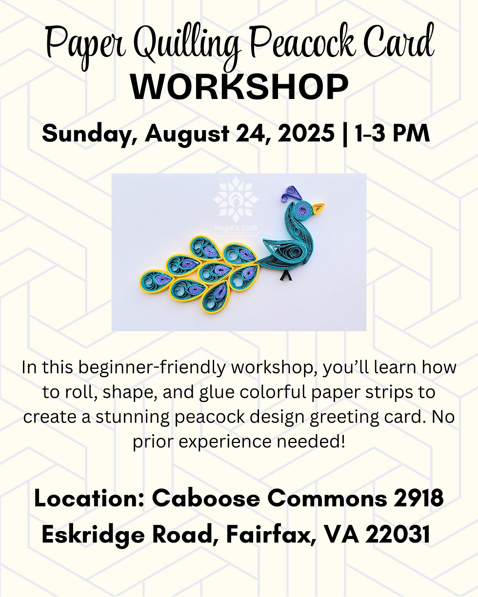 Paper Quilling Peacock Card Workshop