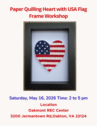 Paper Quilling Heart with USA Flag Frame Workshop