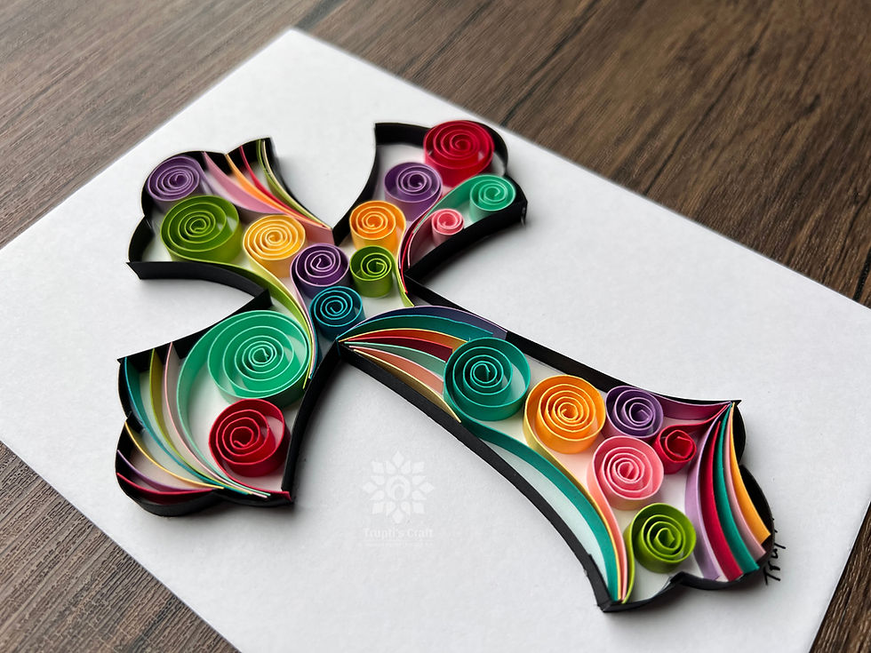 Thumbnail: Paper Quilling Cross, Cross Wall Art, Religious Gift, Gift for family, Quilling Gift