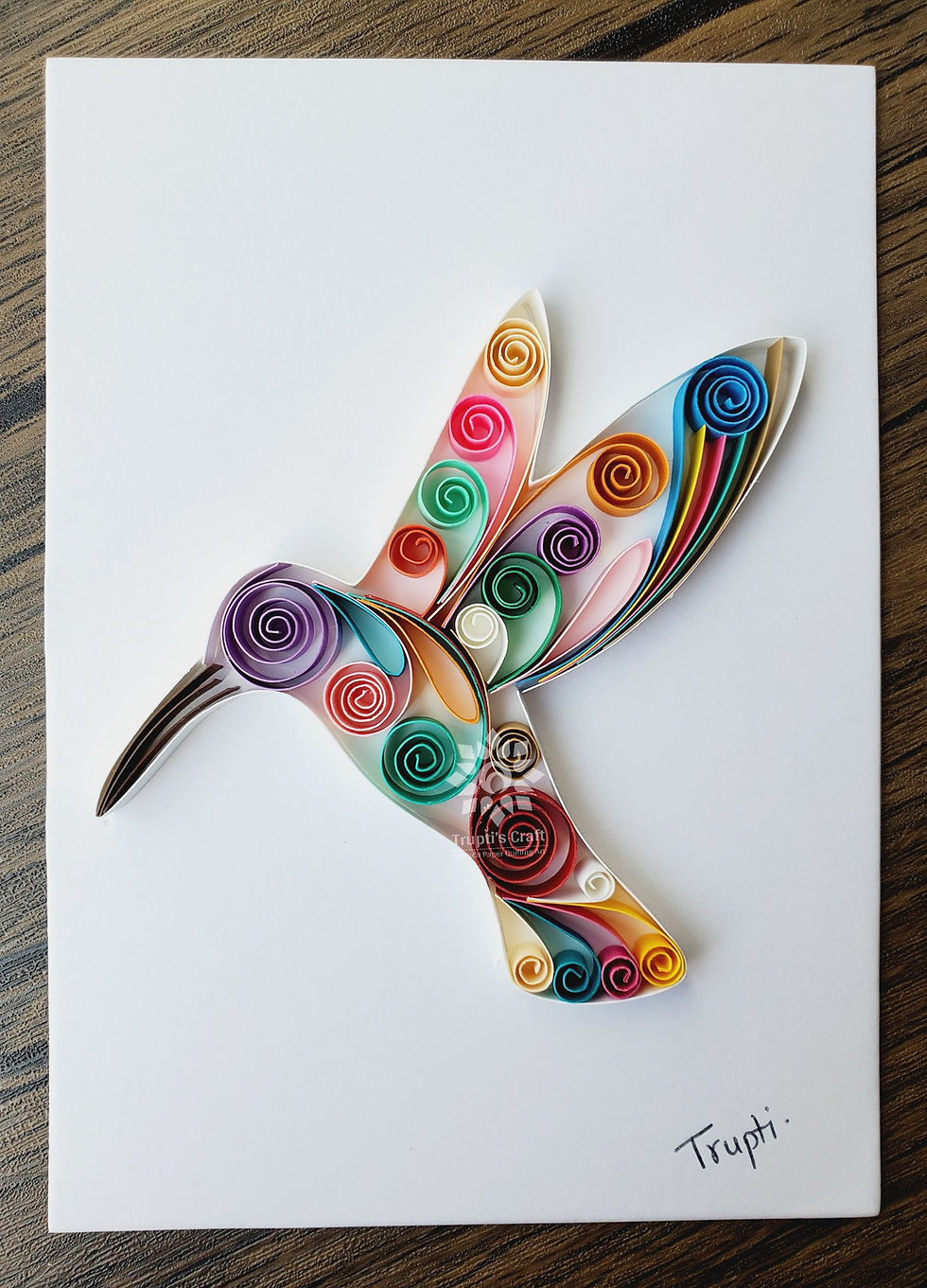 Paper Quilling Hummingbird, Quilling Hummingbird, Gift for any occasion, Quilling Bird