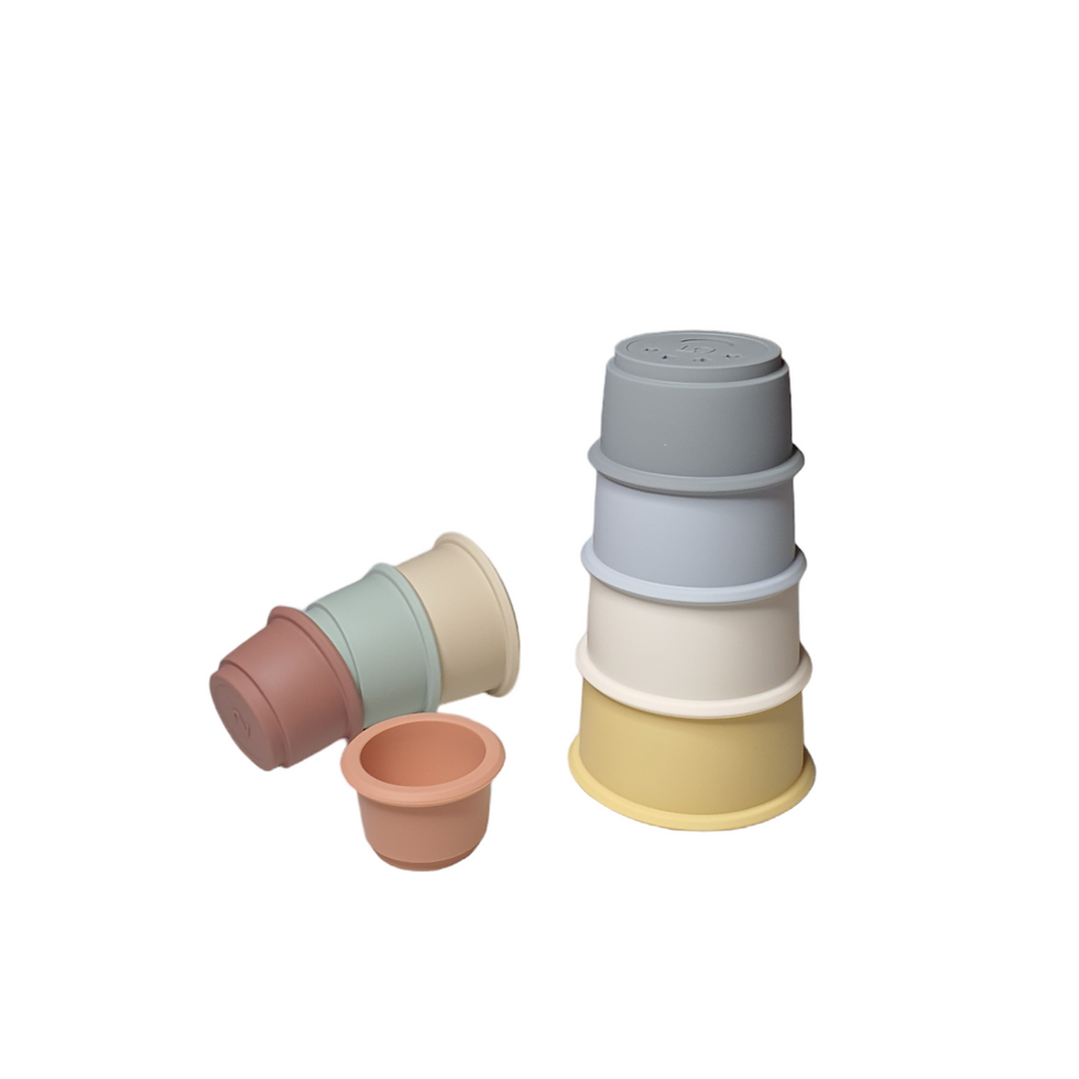 Thumbnail: Silicone Stacking Cups - Silicone Stacking Cup Toy - Toria & Tine - www.toriaandtine.com