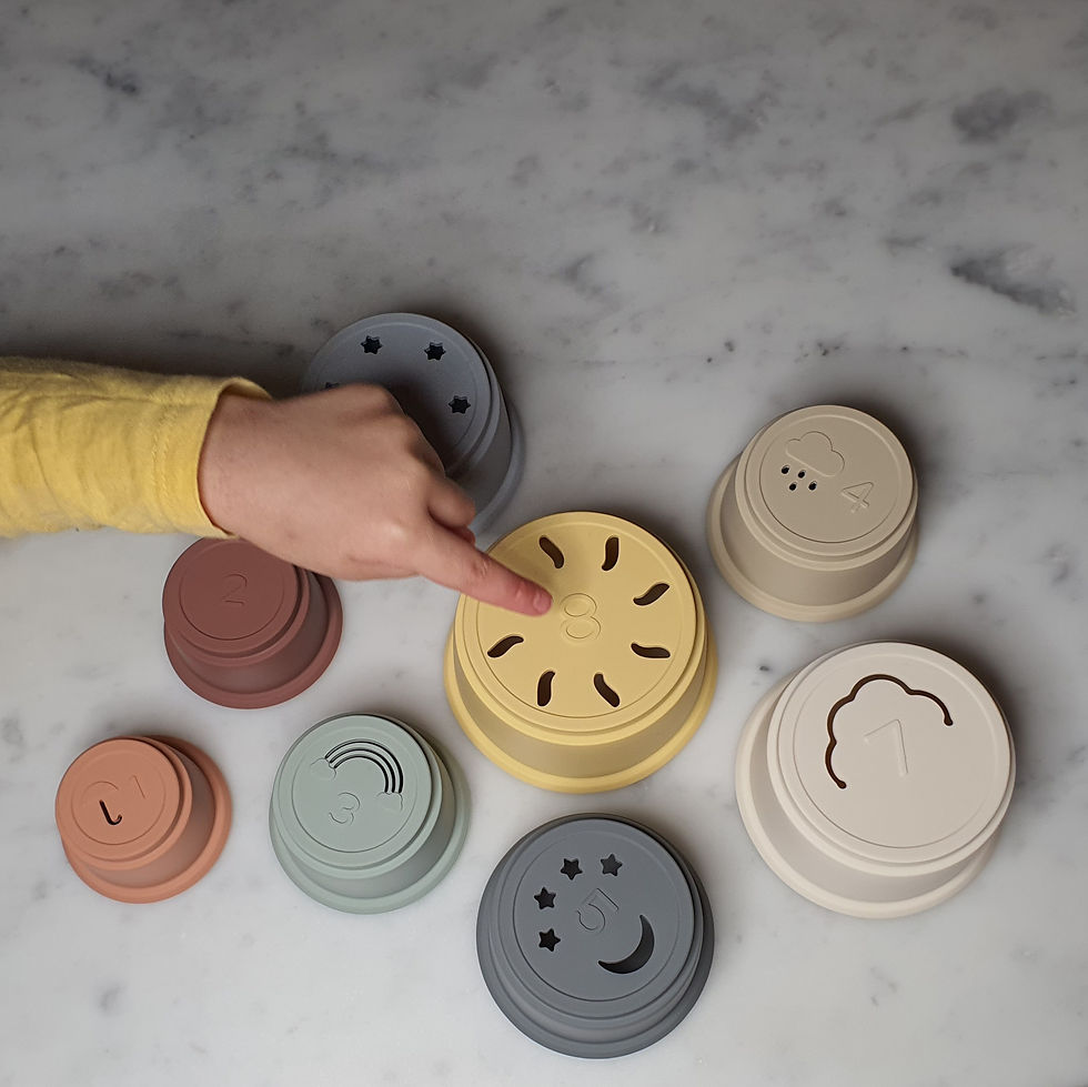 Thumbnail: Silicone Stacking Cups - Silicone Stacking Cup Toy - Toria & Tine - www.toriaandtine.com