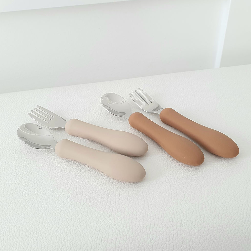 Thumbnail: Silicone and Stainless Steel Cutlery Set - Toria & Tine - www.toriaandtine.com