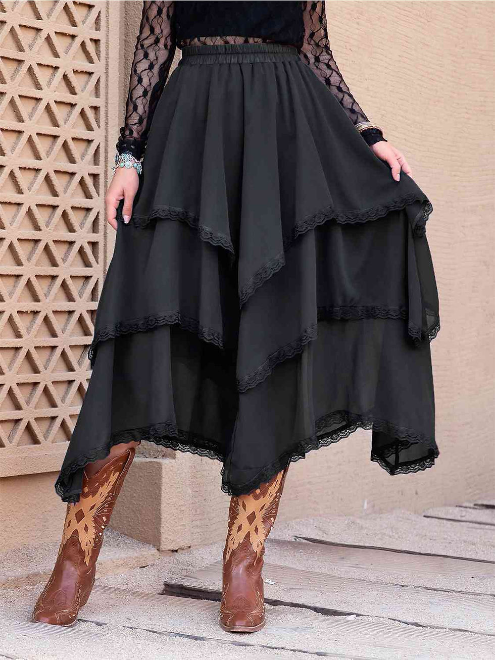 Thumbnail: Tasha Tiered Midi Skirt-
