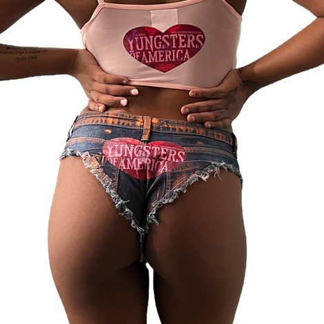 YOA LOVE ALL DAY NAUGHTY DENIM SHORTIES Shorts By YOA - South Bay Streetwear