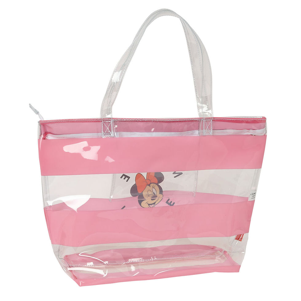 Miniatura: Borsa Donna Minnie Mouse Beach Rosa Trasparente