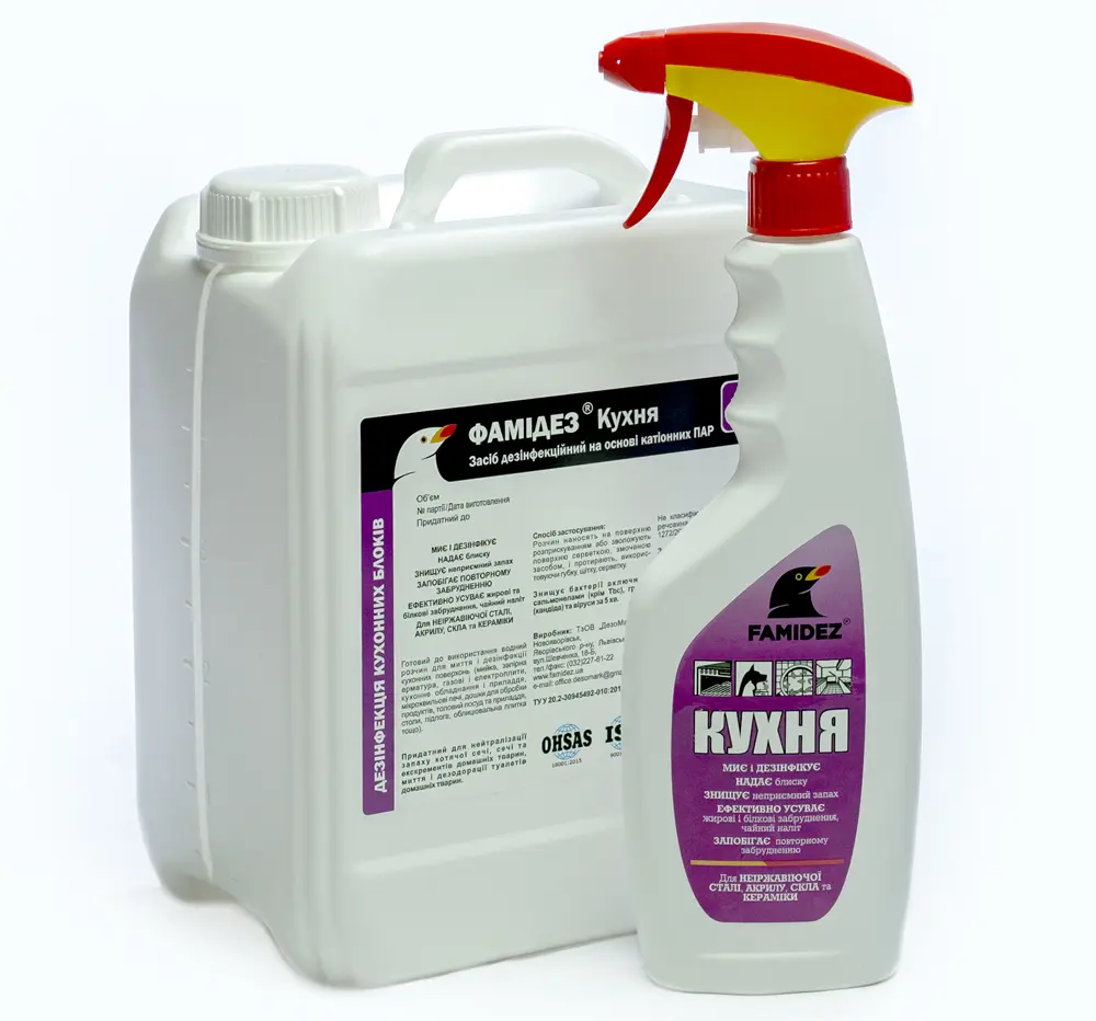 Famidez® Kitchen disinfection solution instruments surfaces utilities 